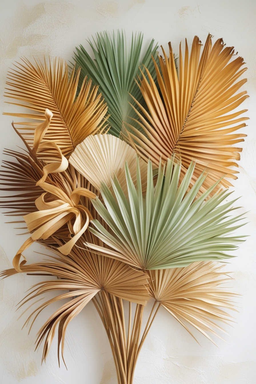 Tropical Dried Palm Fan Bouquet